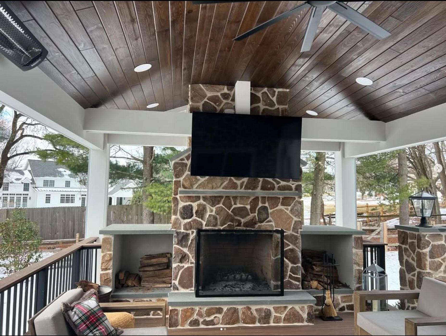 Deck and Fireplace